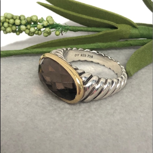 David Yurman Jewelry - David Yurman 925/18K East West Noblesse Ring  Smokey Topaz